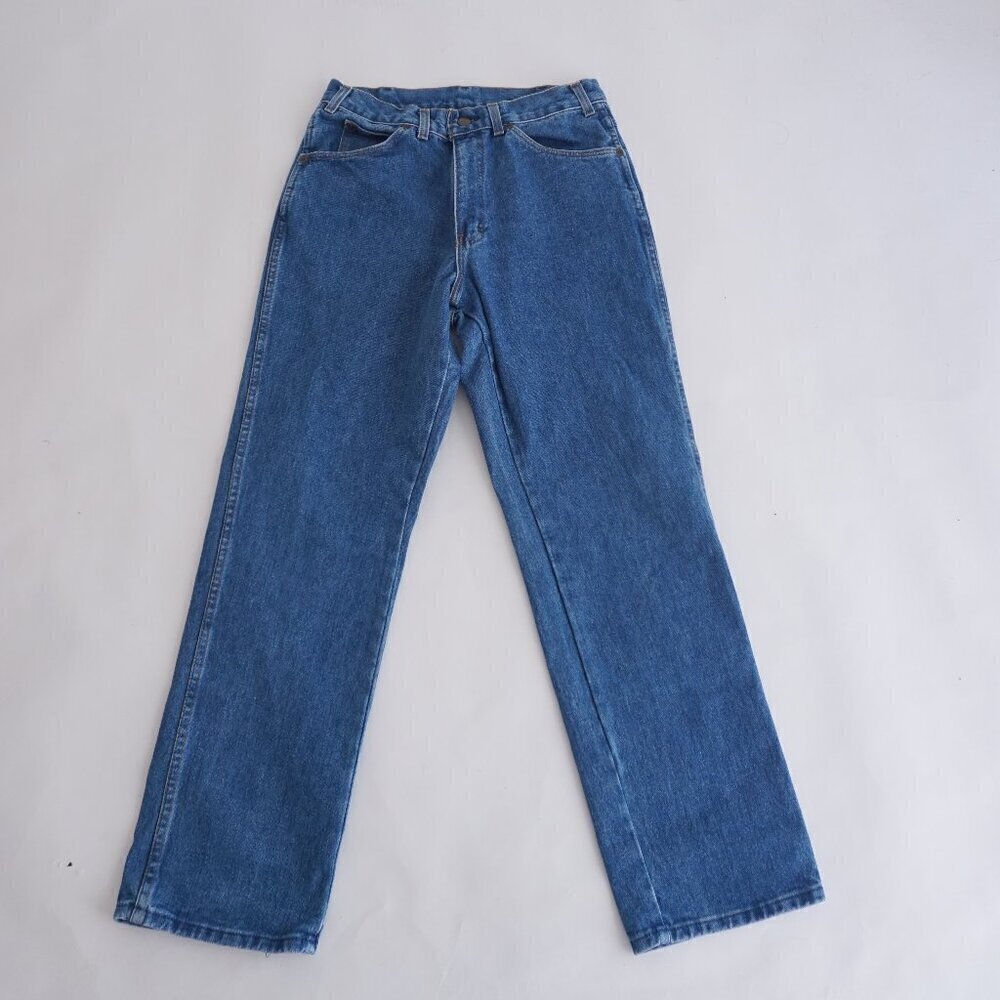 Vintage USA Works Dark Wash High-Waisted Loose Straight Leg Denim Jeans 30X30